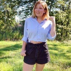 🌿🍒Calvin Klein stripped cropped button up 🍒🌿